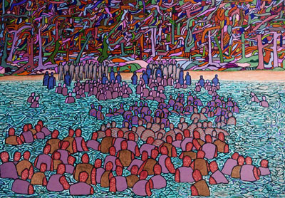Naufraghi - cm 60x90 - acrilico su tela