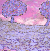Tre alberi e qualche fiore